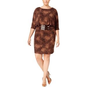 Jessica Howard Brown Animal Print Mini Dress